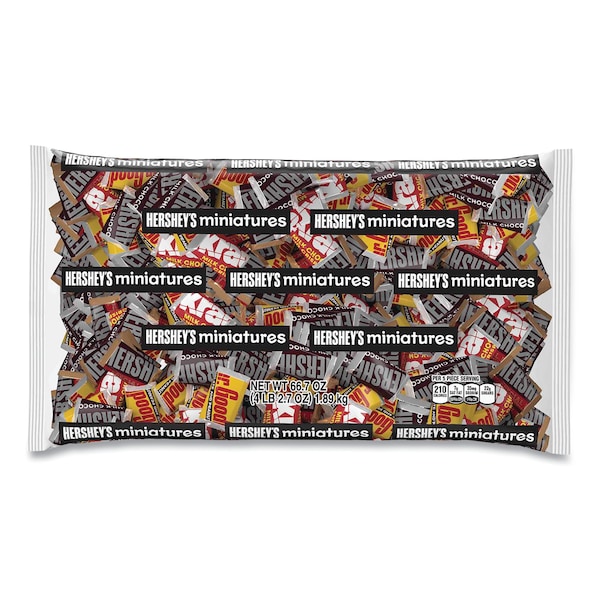 Hersheys Miniatures Variety Bulk Pack, Assorted Chocolates, 66.7 oz Bag